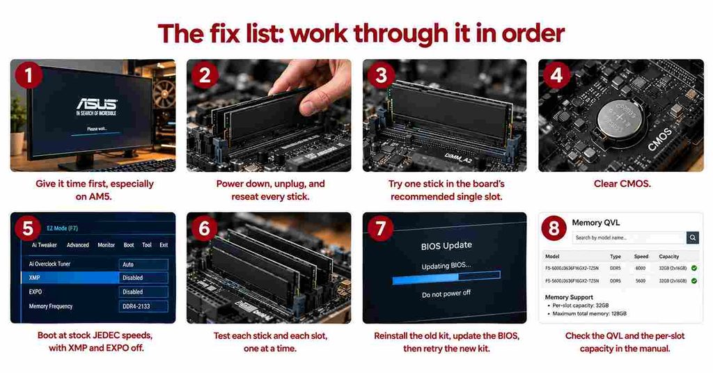 The fix list work through it in order